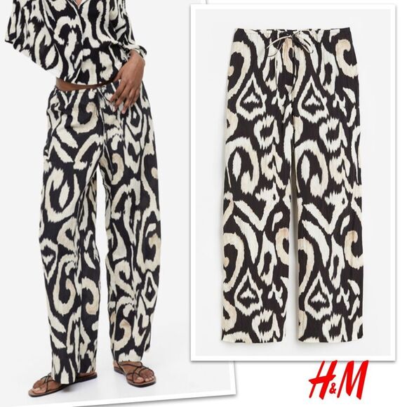 H&M Wide Pull-On Trousers, Size Small - Picture 1 of 15